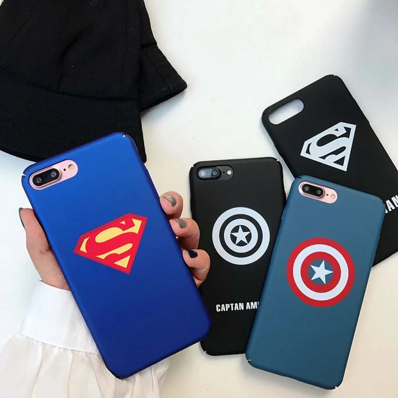 Матовый чехол для телефона с рисунком Бэтмена Супермена Капитана Америки iPhone X XR