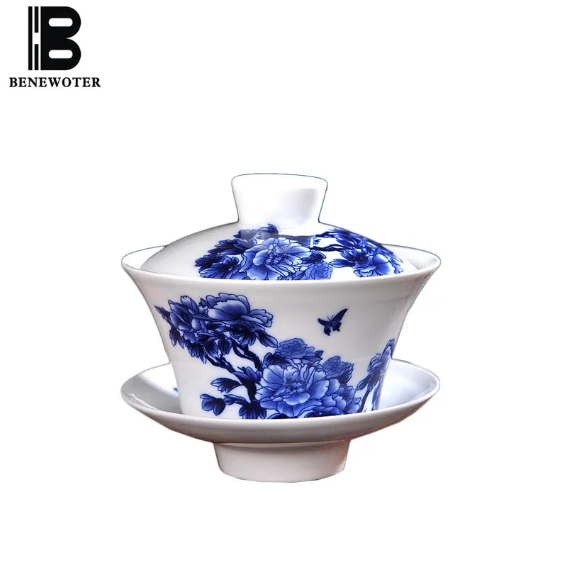 230/330cc керамический фарфор Jingdezhen Gaiwan мастер Чай миска с крышкой блюдце комплект