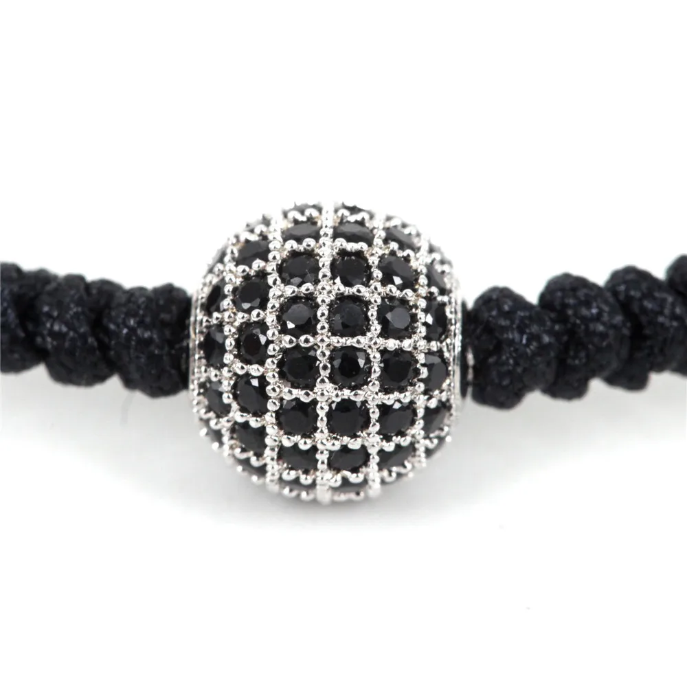 Брендовые новые модные браслеты 10 мм микро проложить черный CZ бисер ручной