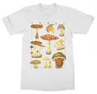 Модная футболка Kuakuayu HJN с рисунком грибов, Funghi, грибок, ботанический сад, растения, принт, фрукты, цветок, летние топы с круглым вырезом