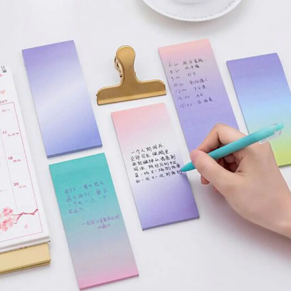

Rainbow Gradient Color Memo Pads Decoration Stickers Self-Adhesive Stationery Sticky Notes N Times Stickers