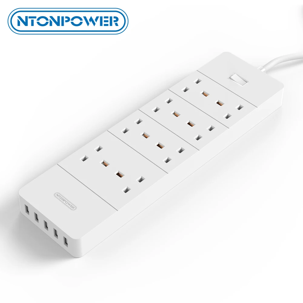 NTON power HPC UK Электрический Штекерный разъем USB power Strip 8 AC 3250W защита от перегрузки 4 порта 8A USB зарядное устройство для бытовой техники