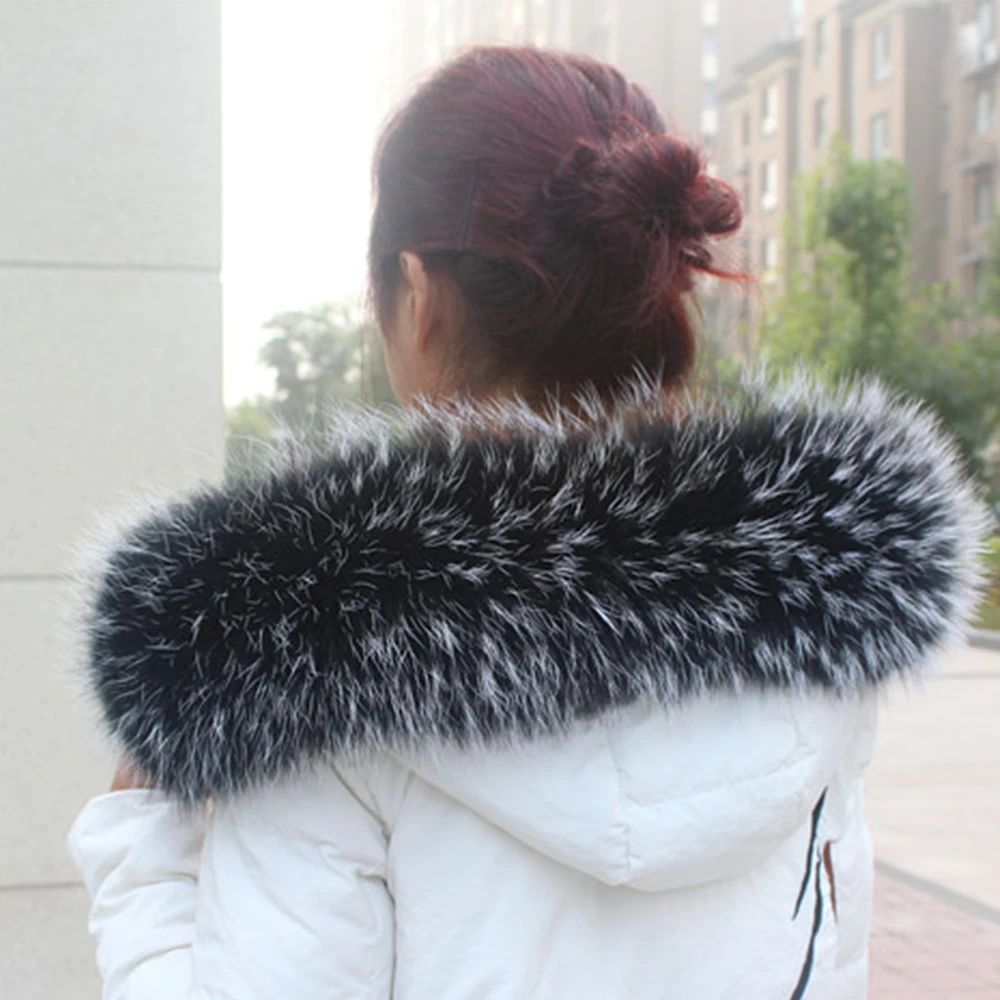NEW Collar Real Raccoon Fur Winter Warm Scarf Women Coat Straight Detachable Natural Genuine Sarf NC08 | Аксессуары для одежды