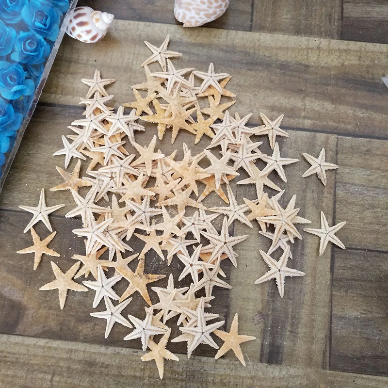 Счастливые Kiss100Pcs безделушки мини Звездные рыбы крафтовое украшение морской пляж