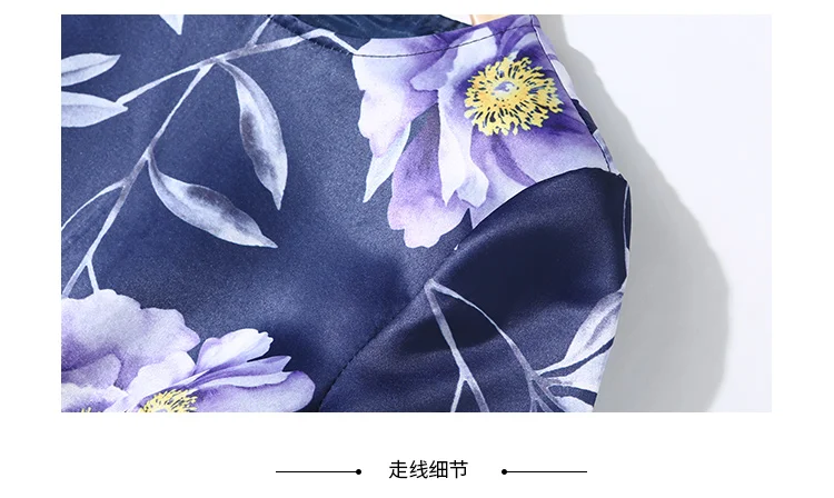 Элегантное платье Vestidos, подиумная мода, повседневное весеннее платье, рукава до локтя, длинное фиолетовое платье с цветочным принтом, красивое женское синее длинное платье