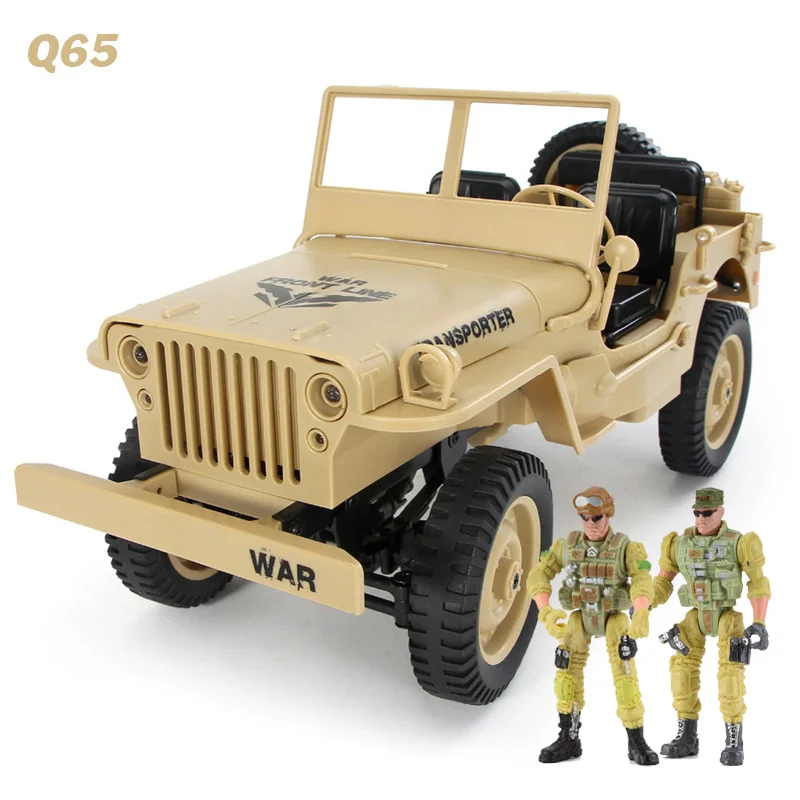 Q65-Khaki JJRC Q65 RC грузовик 1:10 2,4 г 4WD с откидным верхом в стиле милитари внедорожные 4-х колесных дисков восхождение автомобиля 15 км/ч Дистанционное Управление игрушек для подарок на год - Цвет: Q65-Khaki