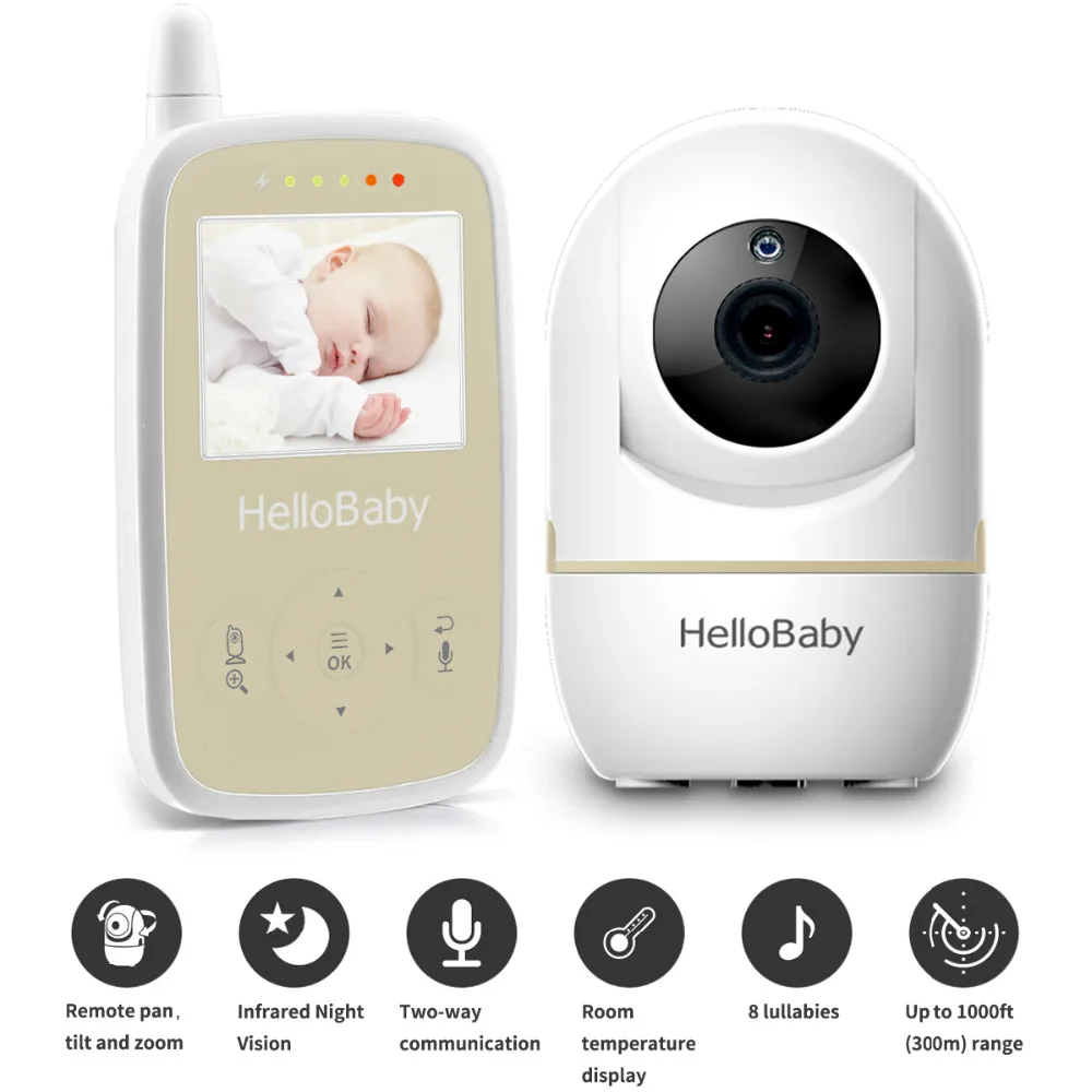 Hellobaby 2 4 дюймовый видеоняня HB248 с пультом дистанционного управления камерой