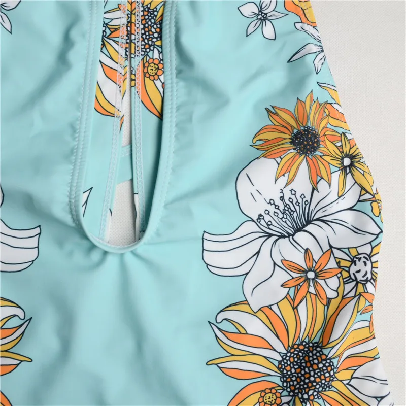 Sun Flower One Piece Monokini Swimsuit Women Swimming Suit Bathing Suits Bodysuit Cut Out Swim Wear 2017 maillot de bain femme | Спорт и