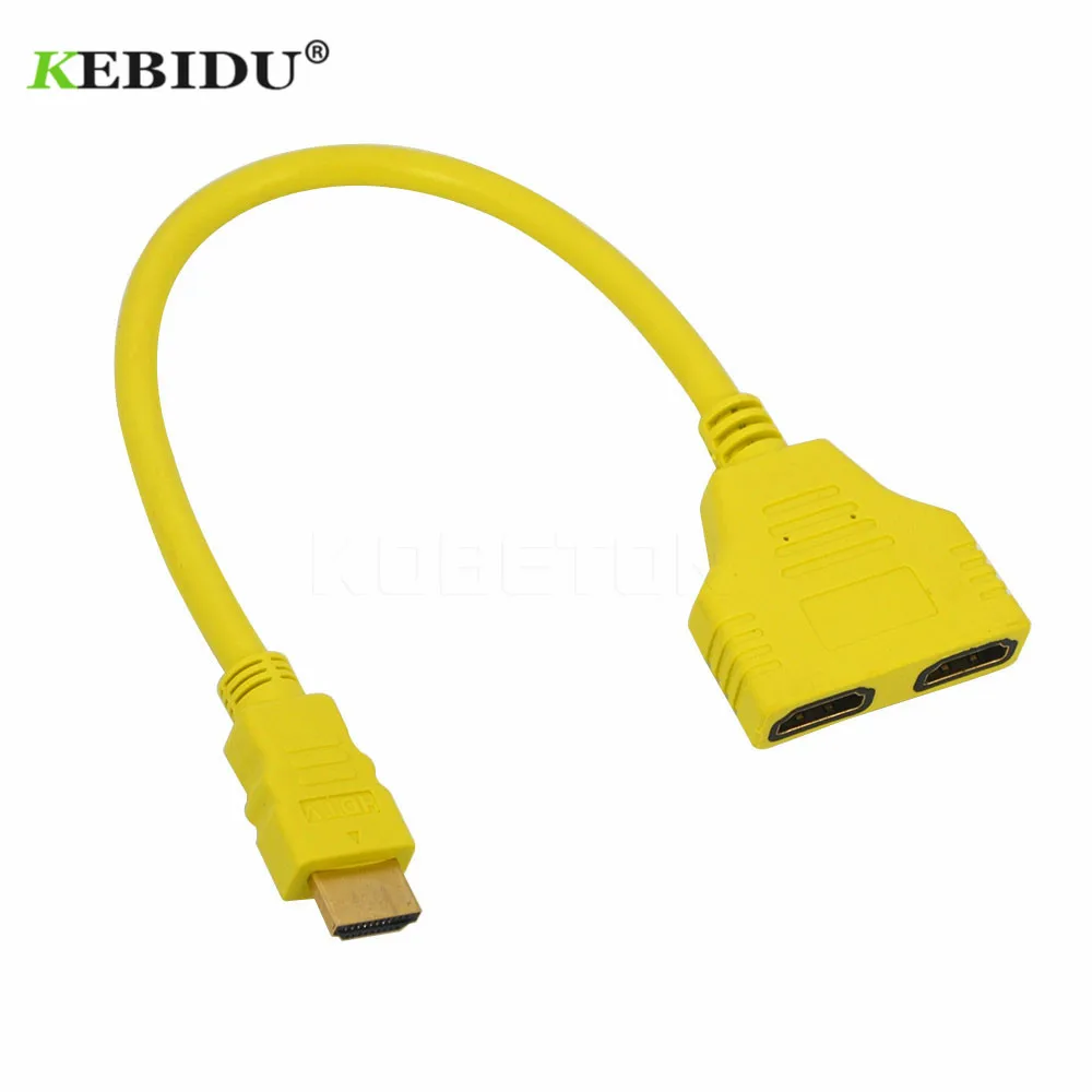 Kebidu 2 порта сплиттер 1 в Выход адаптер Папа мама конвертер видео кабель HDMI