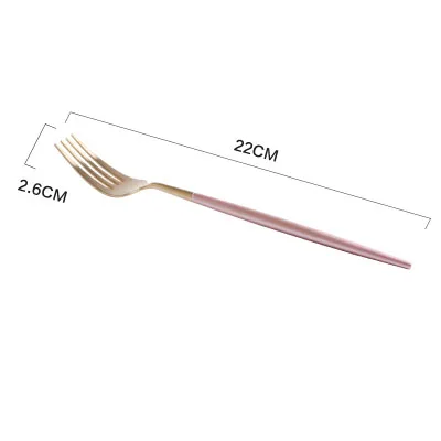 Gold-Dinner Fork Набор столовых приборов из нержавеющей стали, столовые вилки, нож, десертные ложки, ложка для размешивания кофе, фруктовые ForksTableware, поставщик домашнего ресторана - Цвет: Gold-Dinner Fork