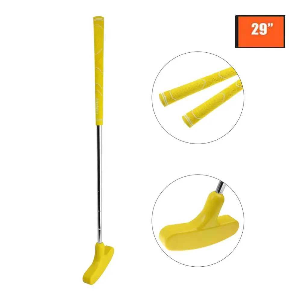 29 inches yellow Гребень для гольфа левосторонний мини клюшка для гольфа сталь для клюшек для гольфа с резиновой головкой клюшки и валом клюшки для гольфа унисекс - Цвет: 29 inches yellow