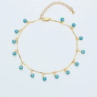 new blue eye braceletanklet for women gold color evil eye foot chain jewelry arabegyptturkeyiraqmiddle east items