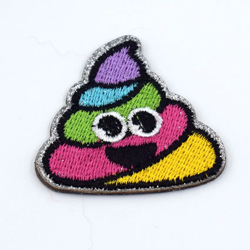 Новинка радуга какашка железо на пластыре вышитая одежда нашивка для одежды