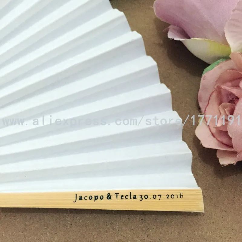 50 шт./лот индивидуальный свадебный подарок ручной вентилятор красочные бумажные