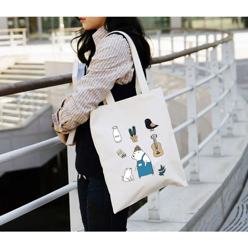 Youda Женская парусиновая сумка для покупок из вторичного сырья простая