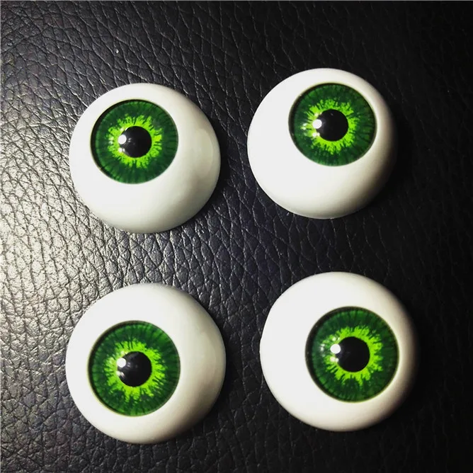 Green color 4 шт.(2 пары) BJD 22 мм куклы с пластиковыми глазами Глазные яблоки куклы аксессуары Reborn смешанные цвета полукруглые глаза игрушки аксессуары DIY - Цвет: Green color