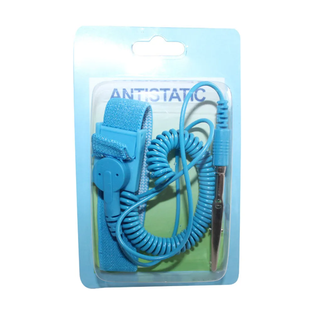 

Wired Electrostatic Bracelet Blue Anti-static Cordless Adjustable Wrist Strap Arm Accessories