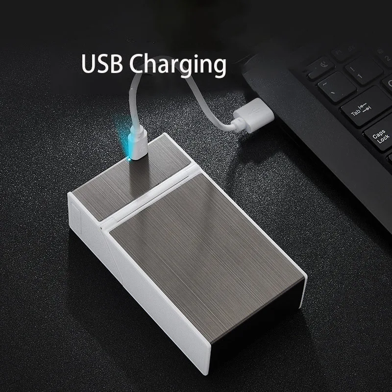 Портативный двойной Arc USB чехол для электронных сигарет с зажигалкой 20 шт.