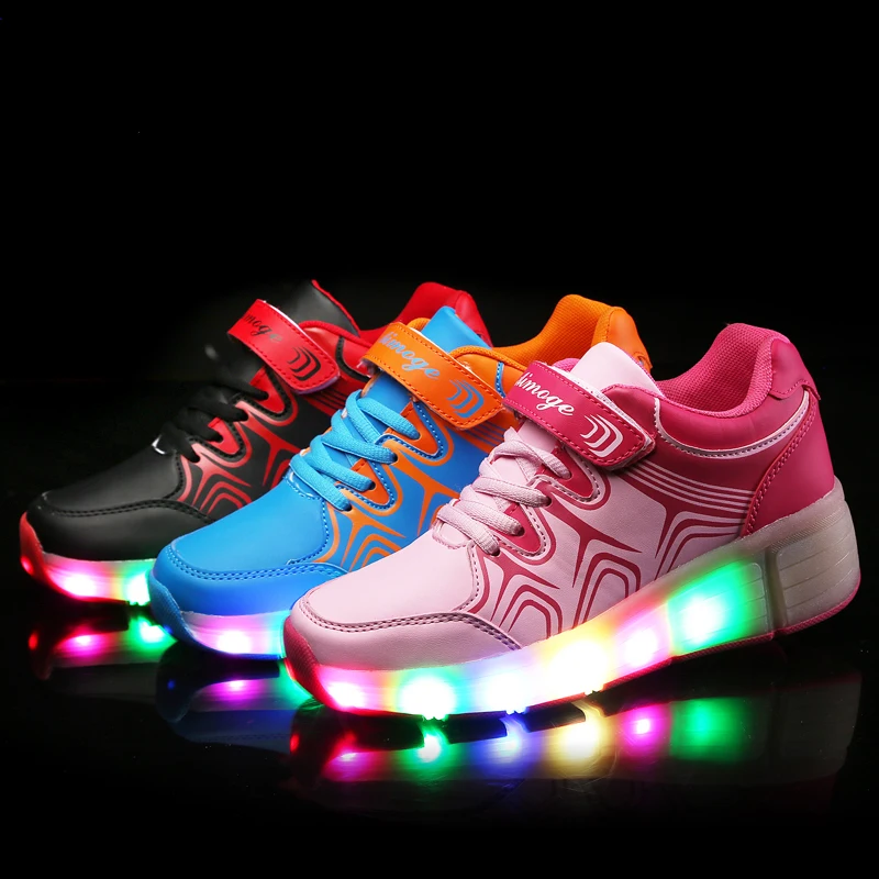 Размер 27 - 43 детей Heelys обувь с из светодиодов огни дети ролик обувь с  колесами износ - устойчивые для мальчиков девушка кроссовки Zapatillas -  купить по выгодной цене | AliExpress
