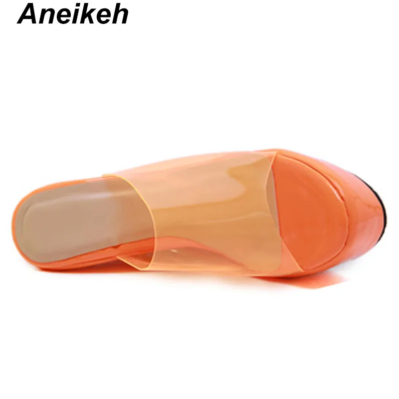 Aneikeh 2021 милые тапочки из ПВХ на платформе в стиле ретро женские сланцы летняя