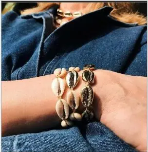 1 шт. Горячая продажа Мода оптовая подлинный cowrie морской корпус браслет в Регулируемый 8580 8582|Браслеты с