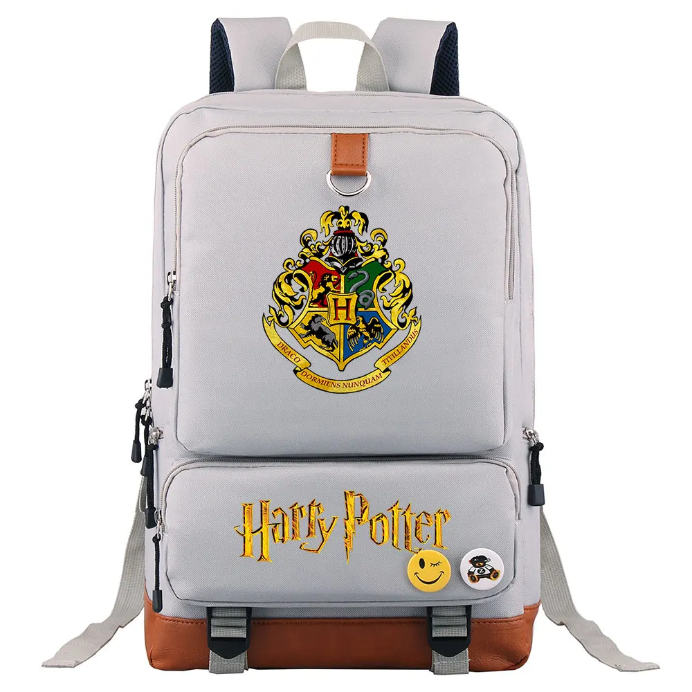 Волшебный школьный рюкзак Hogwarts золотой значок Слитерин школьная сумка для