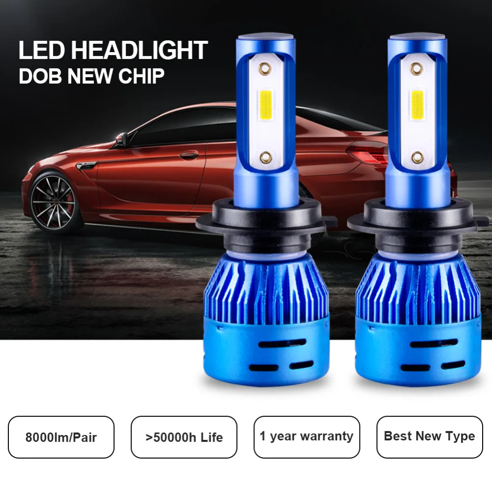 2Pcs LED H1 Car Bulb H7 H11 12V 6500K COB/DOB Lamp For Mazda Tribute/3/6/Millenia/Miata/MX-3/Protege/ MX-5/B2200 | Автомобили и