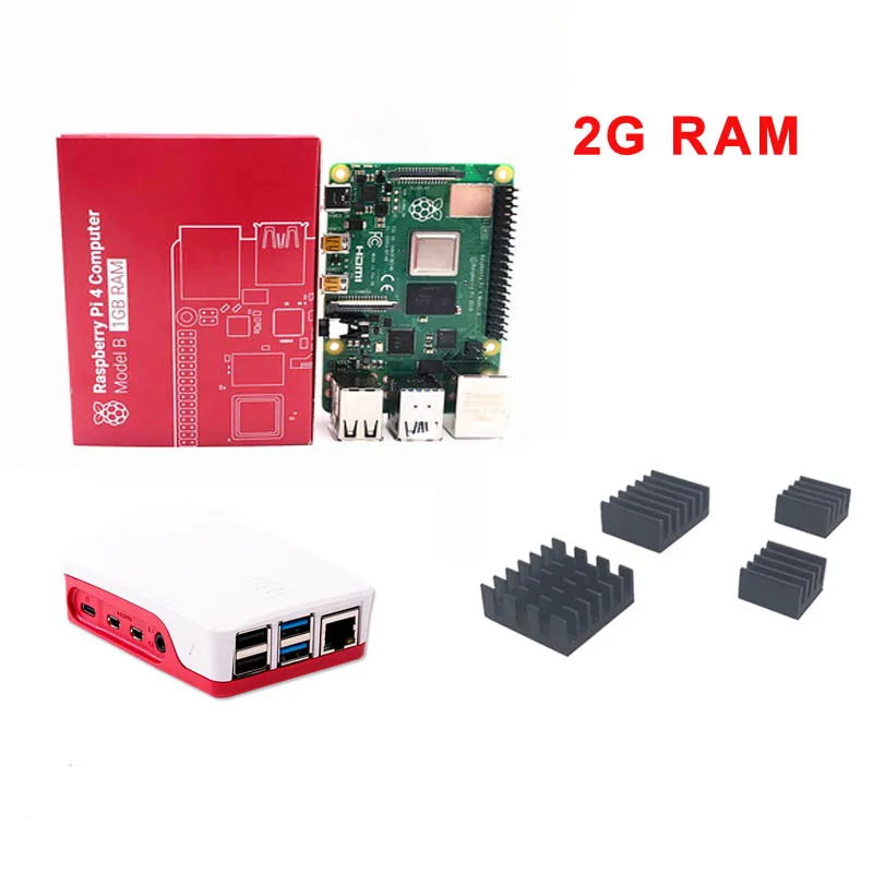 RAM 2G Raspberry Pi 4 Model B с 1/2/4GB Оперативная память BCM2711 Quad core Cortex-A72 ARM v8 1,5 ГГц Поддержка 2,4/5,0 ГГц WI-FI Bluetooth 5,0 - Цвет: RAM 2G