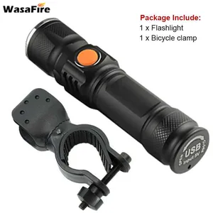 Мощный светодиодный фонарик 2000 люмен, портативный Q5 USB, встроенный аккумулятор, перезаряжаемый тактический светодиодный фонарик, фонарь с зумом для кемпинга