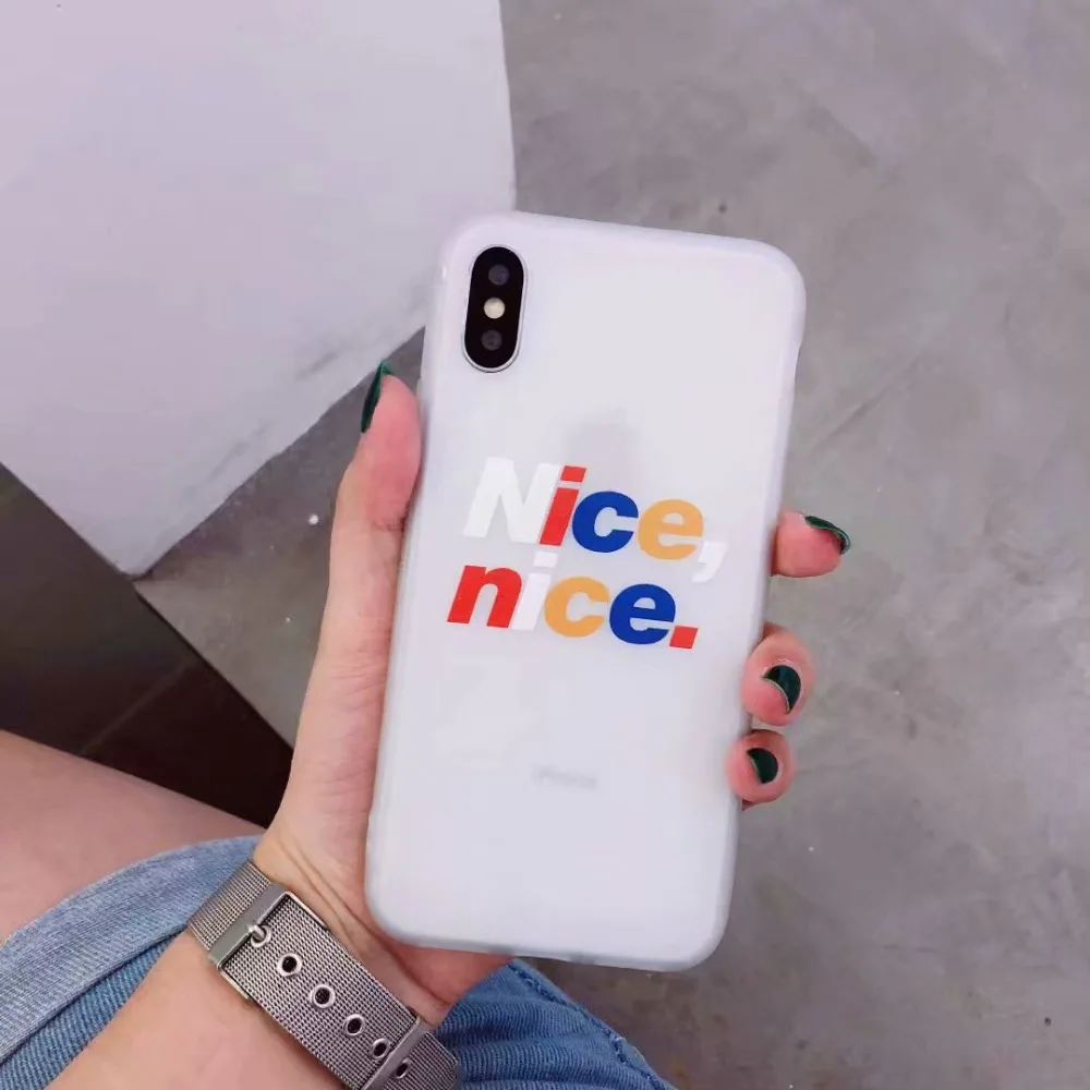 Чехол Hazy beauty для iphone 7 силиконовые глянцевые чехлы с милыми буквами телефона X 6S plus