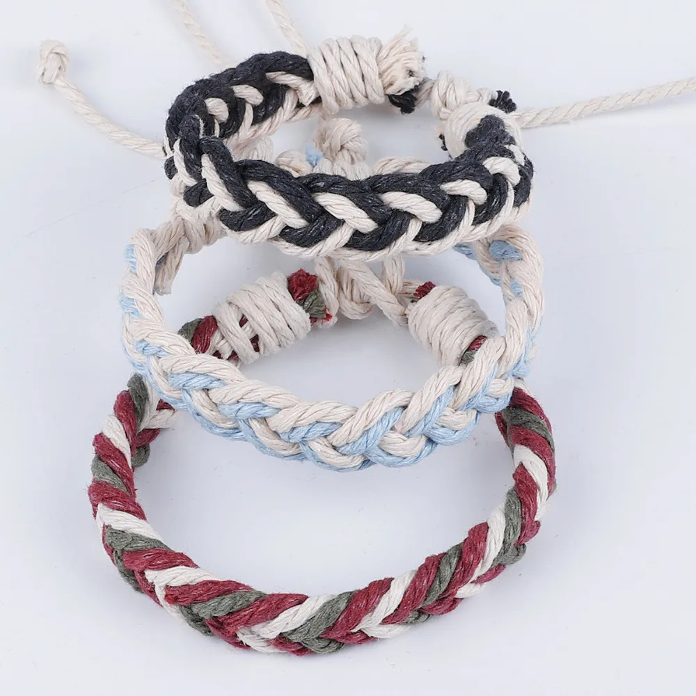Boho плетеные браслеты ручной работы и для женщин богемные винтажные хлопковые