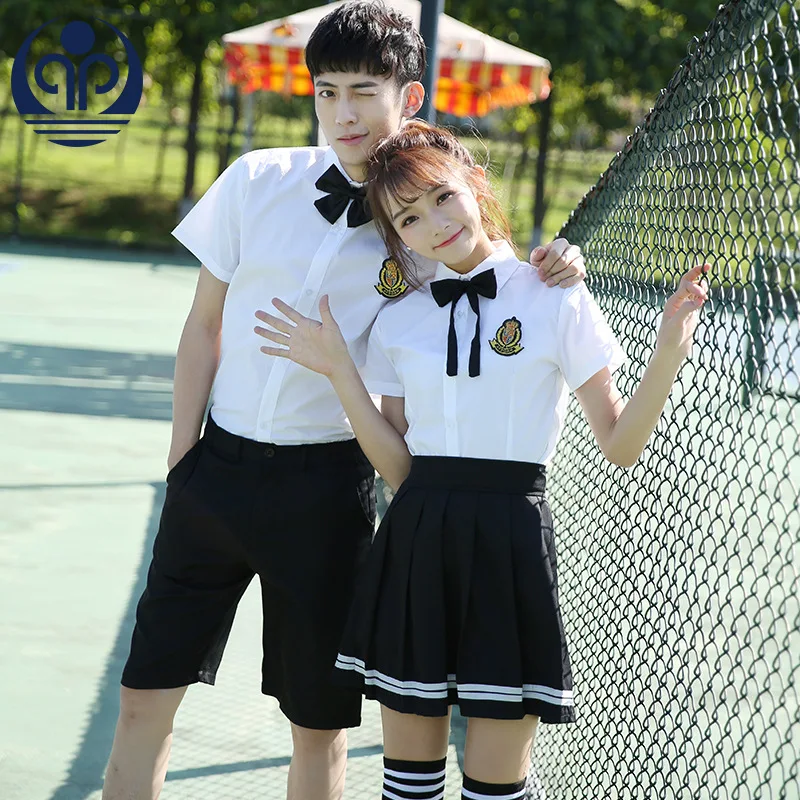 Летний школьный комплект униформы школьная униформа галстук матросский костюм