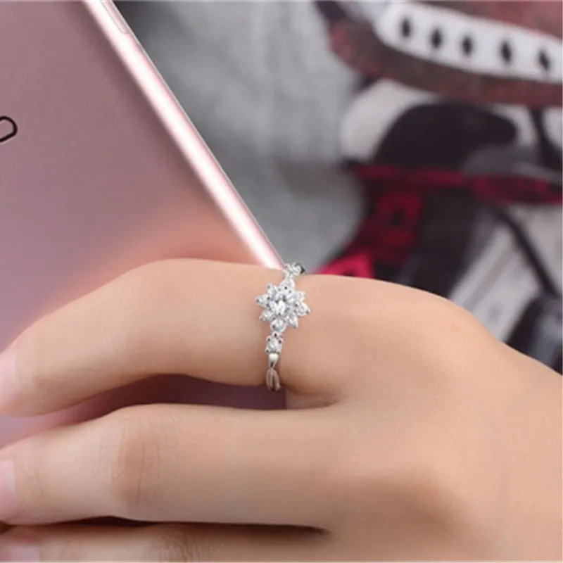 Женское двухцветное кольцо из серебра 100% пробы с фианитом | Украшения и