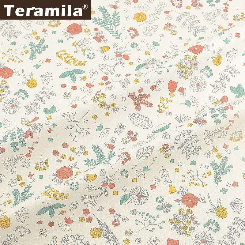 Teramila Flroal Design 100% хлопок саржевая ткань измеритель Algodon DIY лоскутное одеяло платье