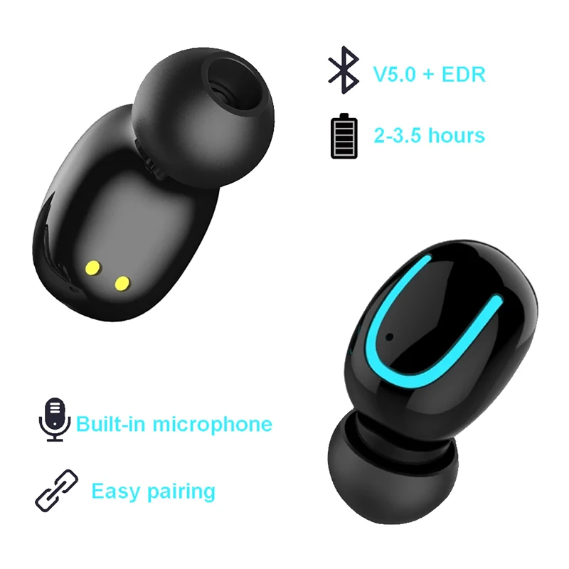Auricolari Bluetooth 5 0 настоящие без Fili стерео запонки Auricolare Mini di Q13 с микрофоном|Наушники