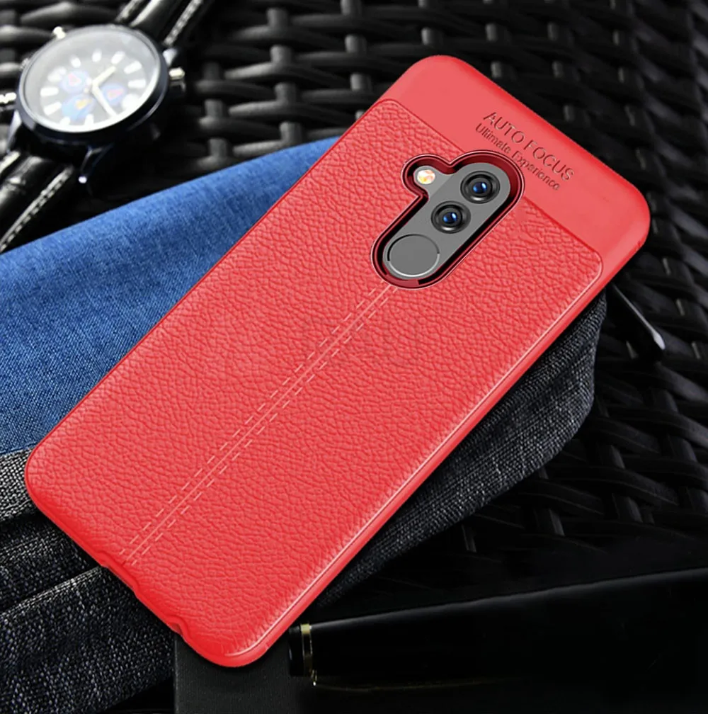 Для huawei mate 20 Lite чехол mate 20 Lite чехол Мягкий ТПУ бампер кожаный текстурный силиконовый Прочный чехол для huawei mate 20 Lite