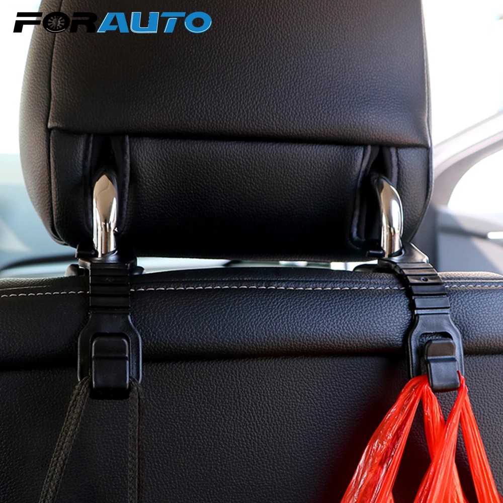 FORAUTO, 2 шт., гибкая Автомобильная вешалка, подголовник, крючок, держатель для сумки, кошелек, ткань, Grocer, автомобильный Стайлинг, автомобильные крючки спинки сиденья
