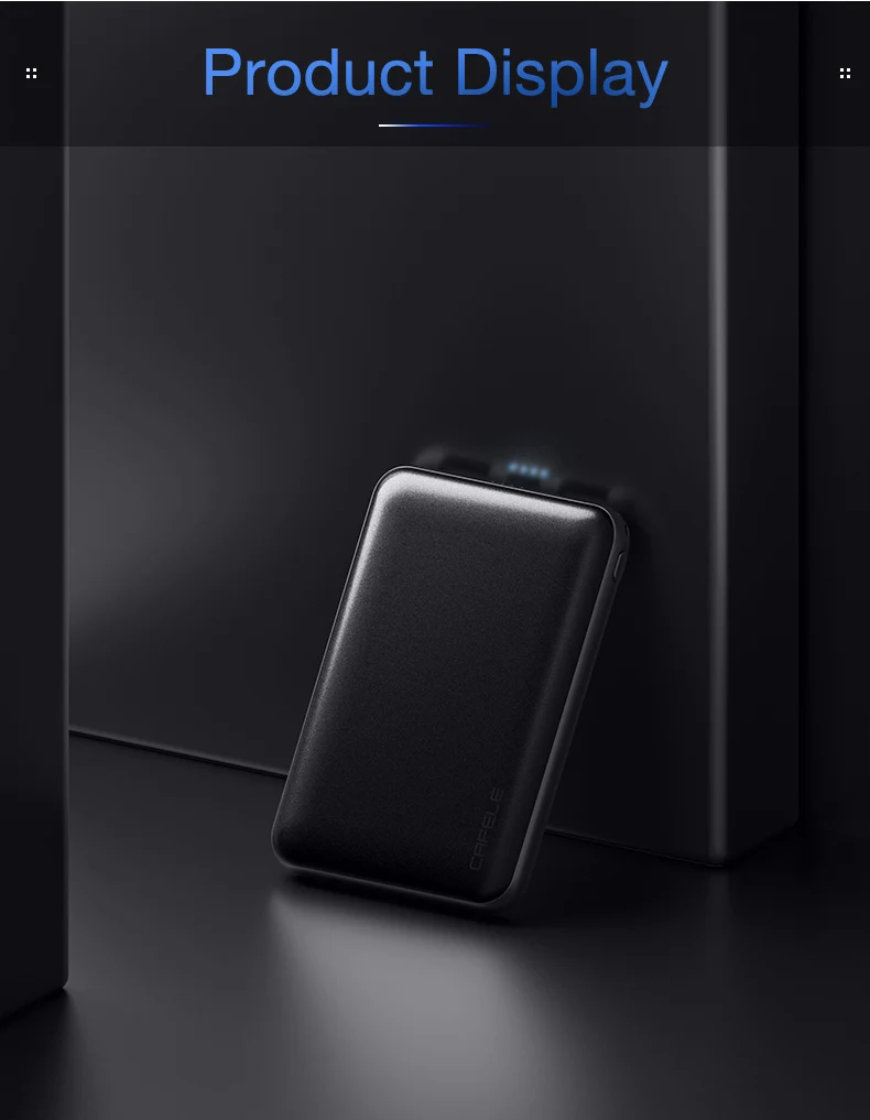 Cafele 5000 мАч портативное зарядное устройство, внешний аккумулятор для iPhone Xiaomi Mi, двойной USB C внешний аккумулятор, ультра тонкий повербанк