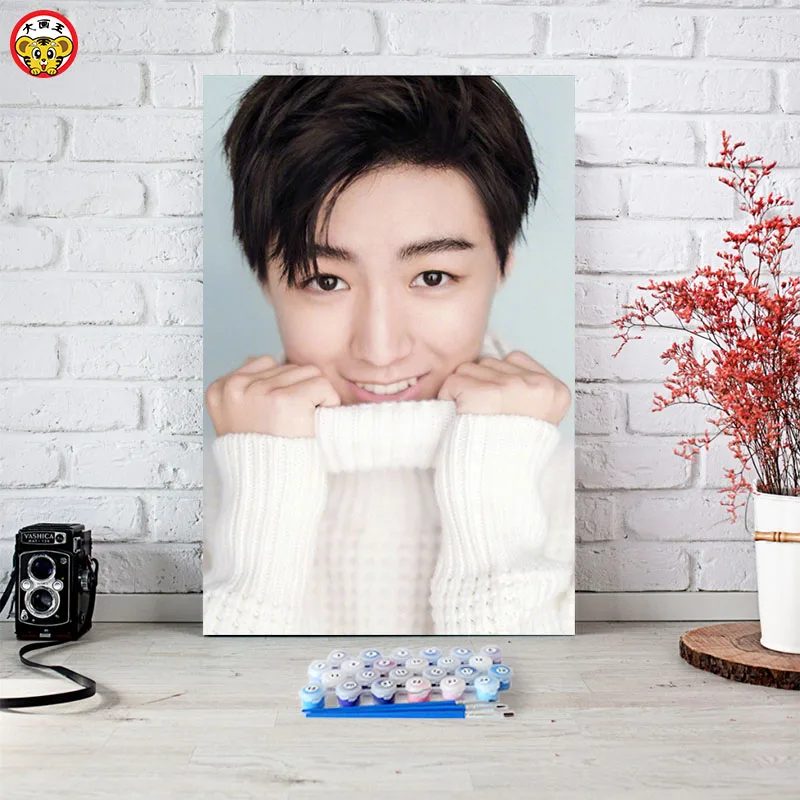 TFBOYS звезда певец TF член семьи большая картина король DIY Цифровая живопись маслом Ручная роспись граффити звезда декоративная живопись - Цвет: 59121