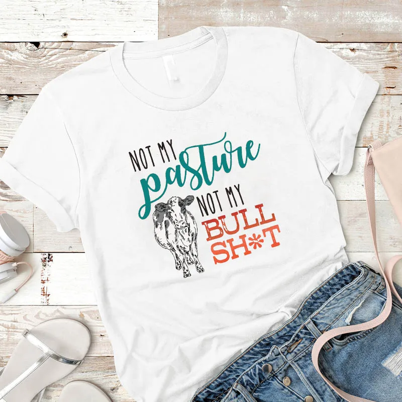 Женская рубашка женская футболка с буквенным принтом быка коровы хайфер топ