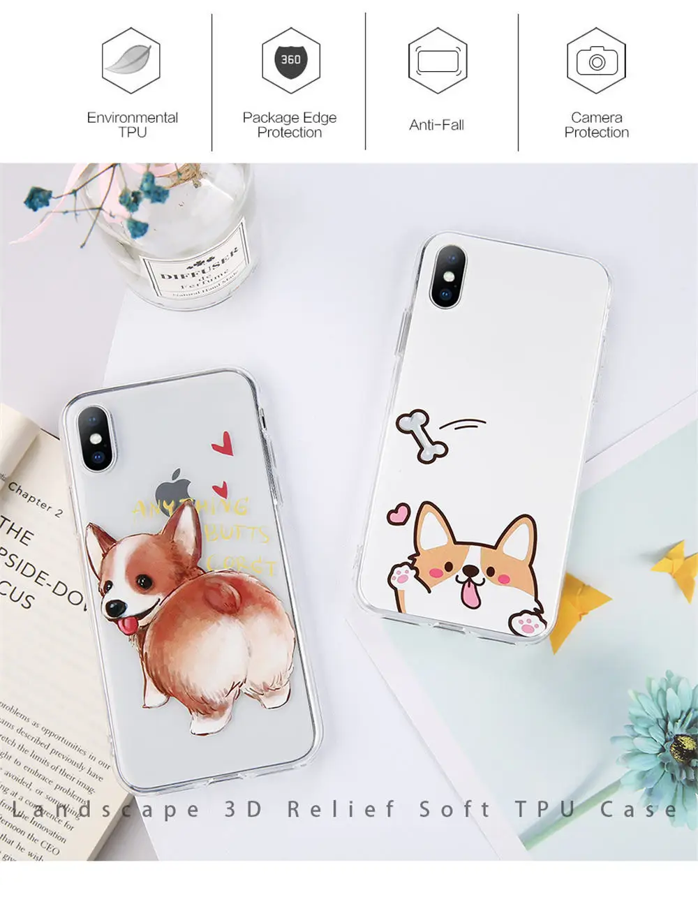 Lovebay прозрачный чехол с животными корги для iPhone 6 6S 7 8 Plus X XS XR XS Max 5 5S SE прозрачные чехлы для телефона собаки мягкая задняя крышка из ТПУ