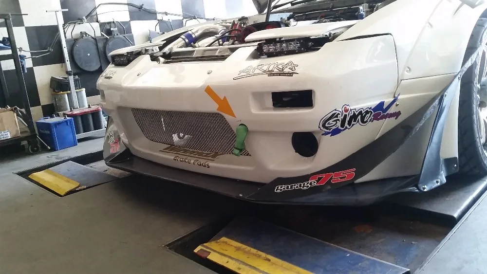 Передняя губа CF для 180SX RPS13 Rocket Bunny V2 передняя бампера из углеродного волокна|front