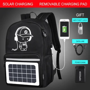 Светящийся школьный портфель для мальчиков и девочек, детские школьные ранцы с USB-зарядкой и питанием от солнечной батареи, водонепроницаемый рюкзак с ночником для студентов, 3 шт.
