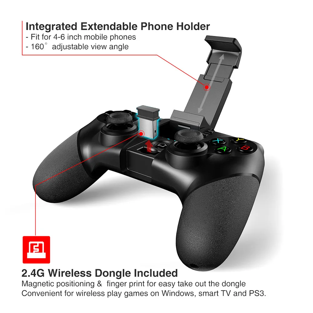IPega PG-9076 Bluetooth геймпад с кронштейн 2 4 г Беспроводной ReceiverJoystick Android игровой консоли