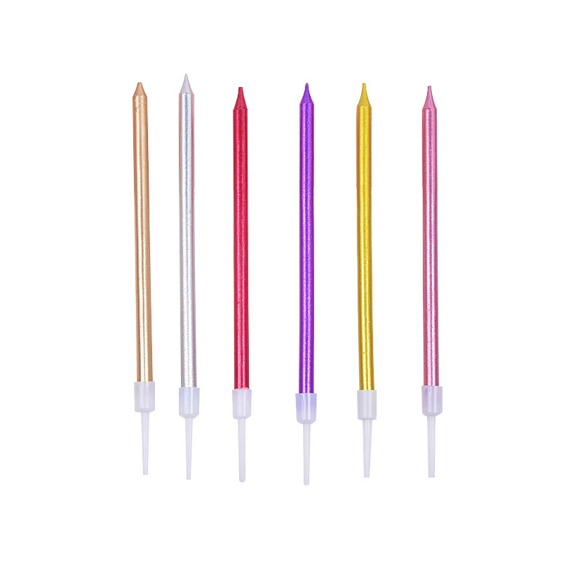 10 Boxes Wholesale 6pcs Metallic Color Candle Baby Shower Kids Birthday Party Cake Wedding Festival Decor | Дом и сад