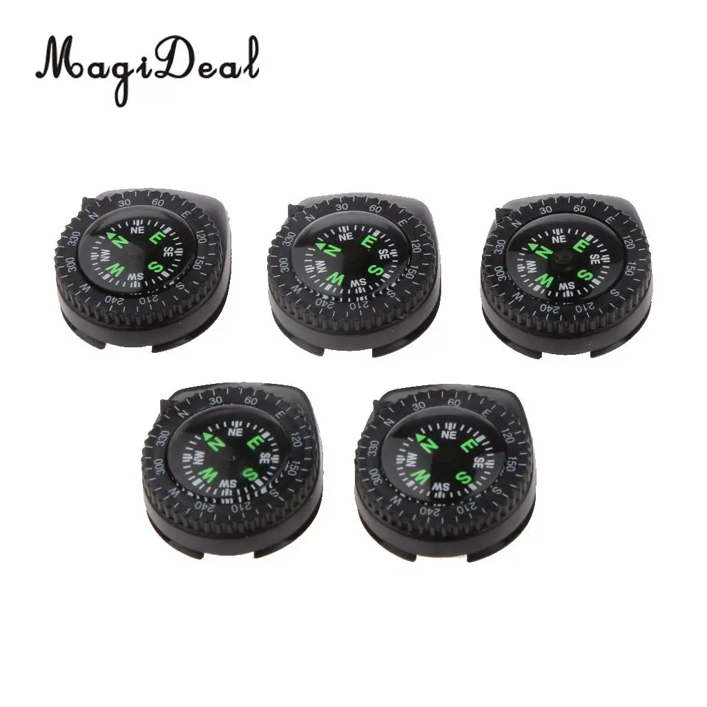 MagiDeal 5Pcs Portable Outdoor Clip-On Watchband Compass Hiking Gear GPS Plastic Band Bracelet With Closure Useful Accessory | Спорт и