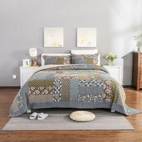 cotton quilt sets 3pcs bedspread on the bed king size patchwork quilts with 2 shams summer double blanket for bed coverlet