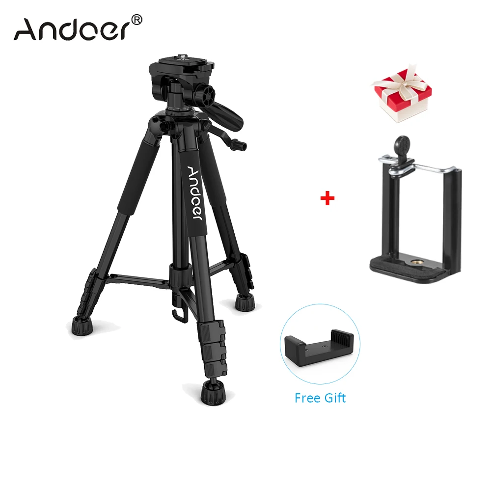 Штатив для фотоаппарата Andoer 57 5 дюйма с зажимом телефона | Электроника