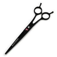 7 inch hairdressing scissors professional pet grooming scissors barber hair cutting shears with bag for dogs black style