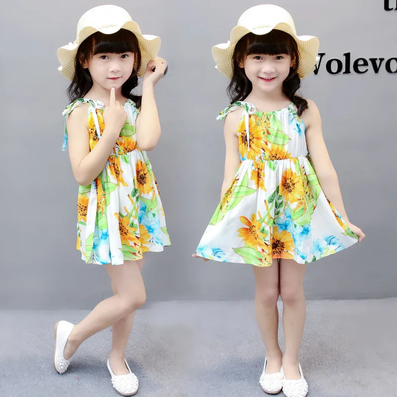 New 1-7T Cotton Girls Dress Kids Clothes Cheap Boho Flower Children Clothing Vestidos Beach Sundresses Tutu Summer Baby Dresses | Детская